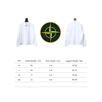 Stone Island 24Fw Star Logo Embroidered Laminated Shirt Jacket White 02