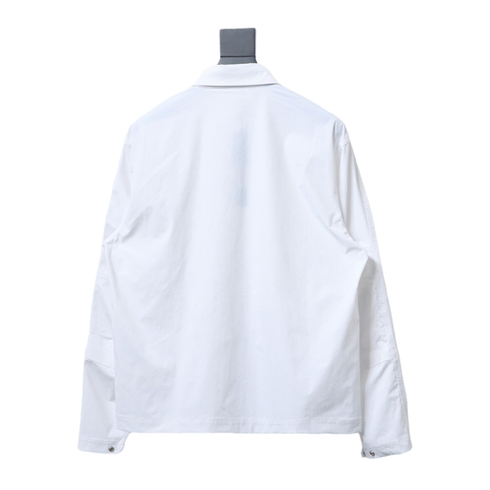 Stone Island 24Fw Star Logo Embroidered Laminated Shirt Jacket White