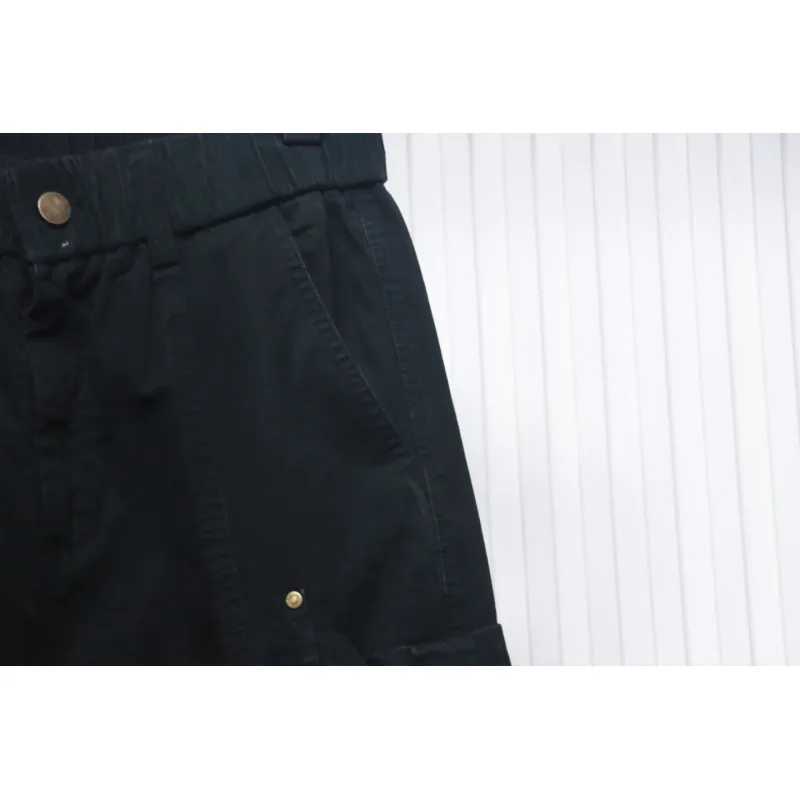 Stone Island Big Pocket Cotton Outdoor Overalls Black