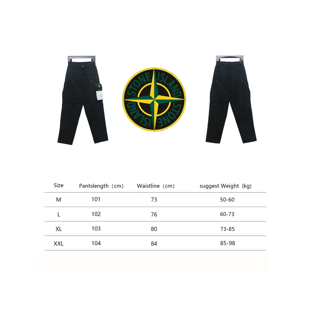 Stone Island Big Pocket Cotton Outdoor Overalls Black