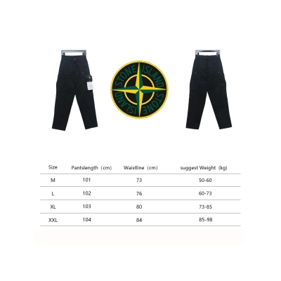 Stone Island Big Pocket Cotton Outdoor Overalls Black 02