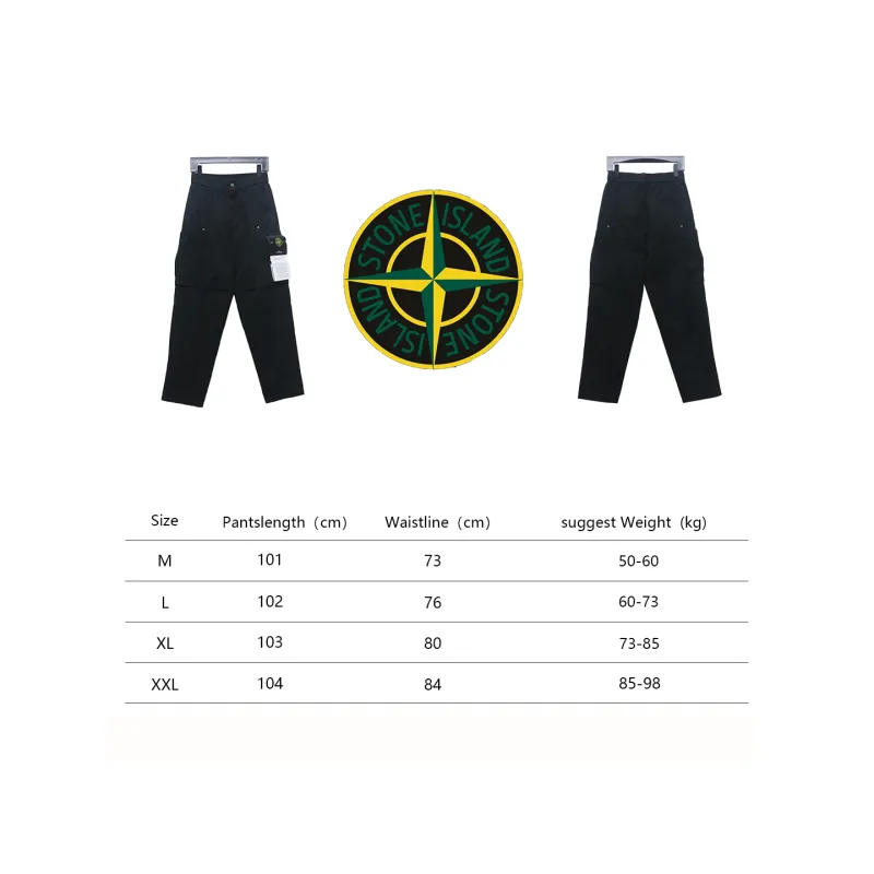 Stone Island Big Pocket Cotton Outdoor Overalls Black