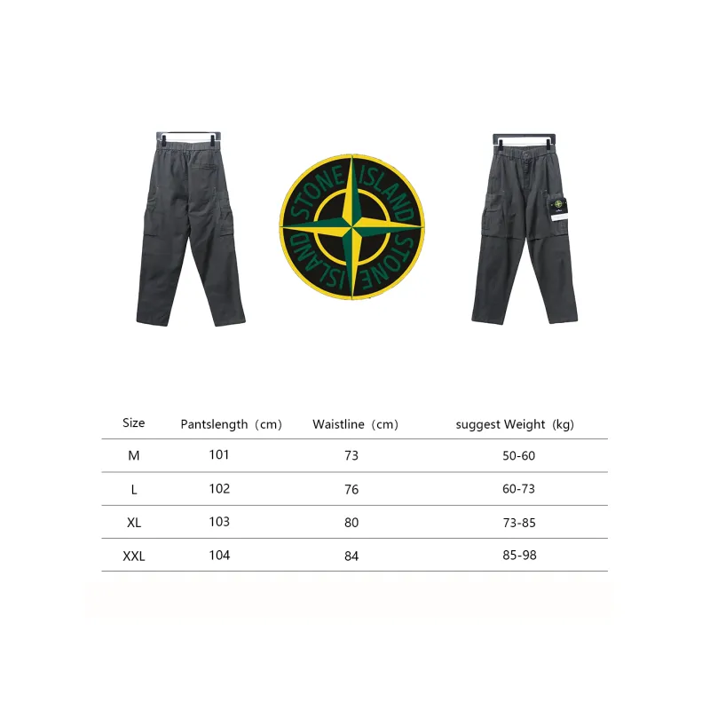 Stone Island Big Pocket Cotton Outdoor Overalls Grey