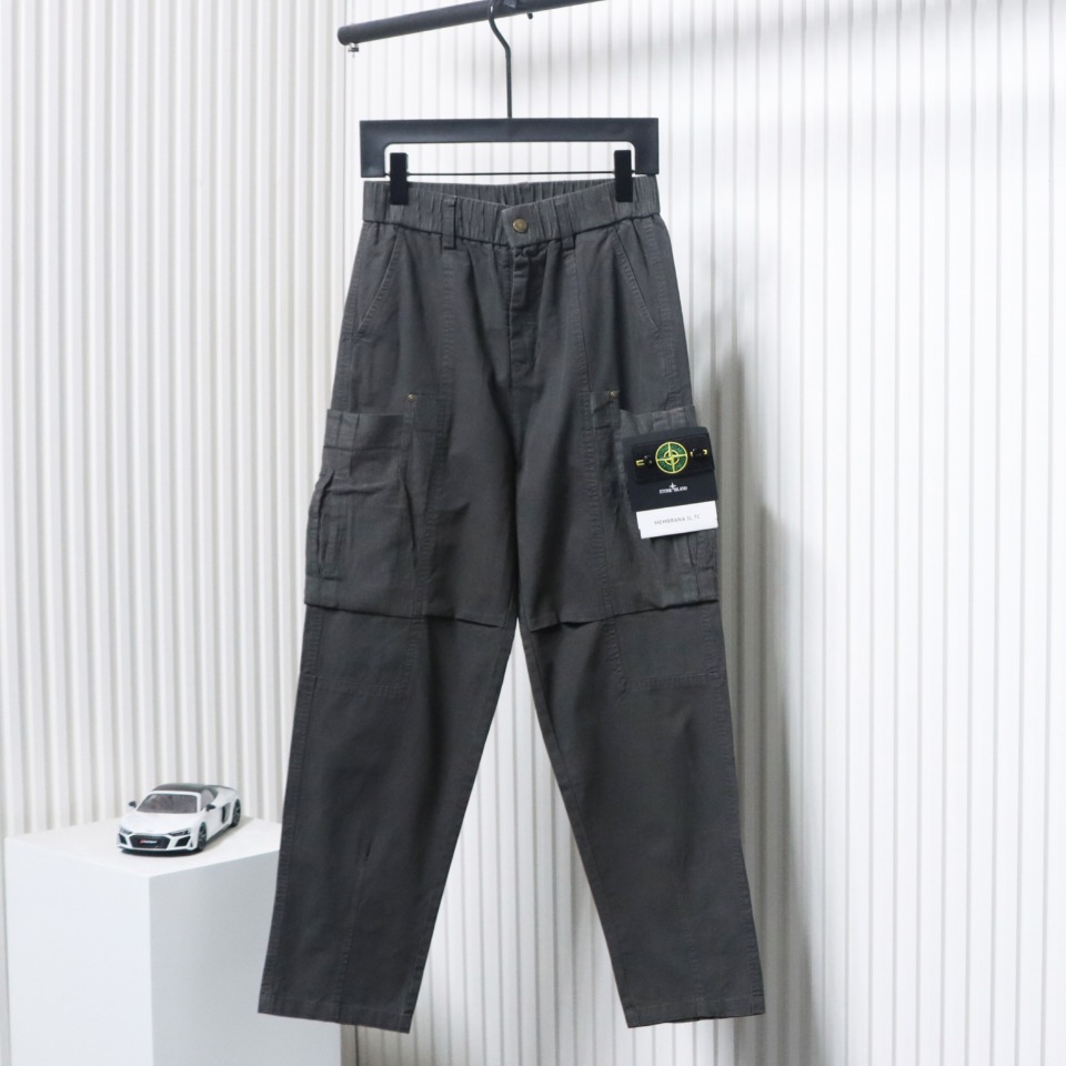 Stone Island Big Pocket Cotton Outdoor Overalls Grey