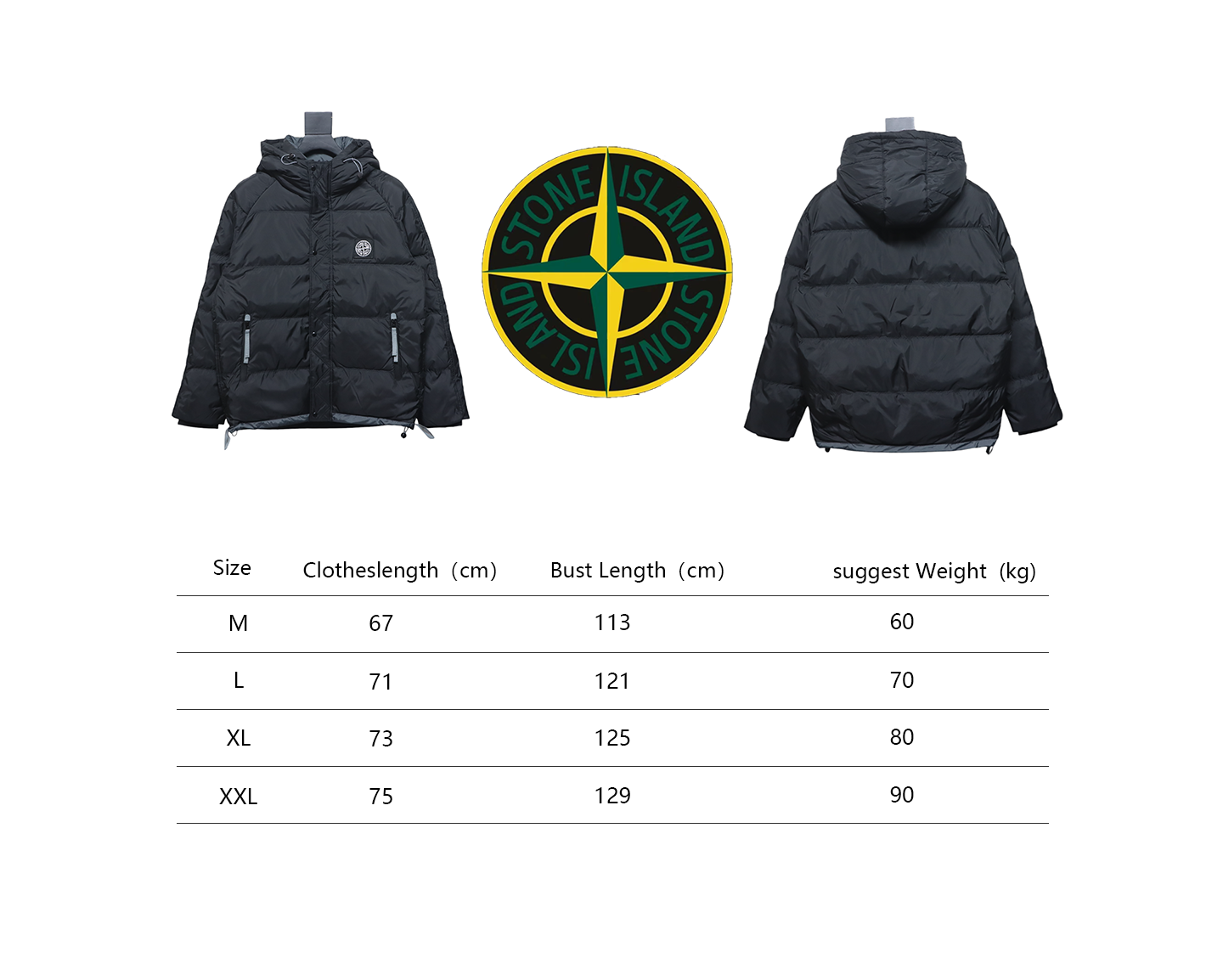 Stone Island Classic Small Label Down Black