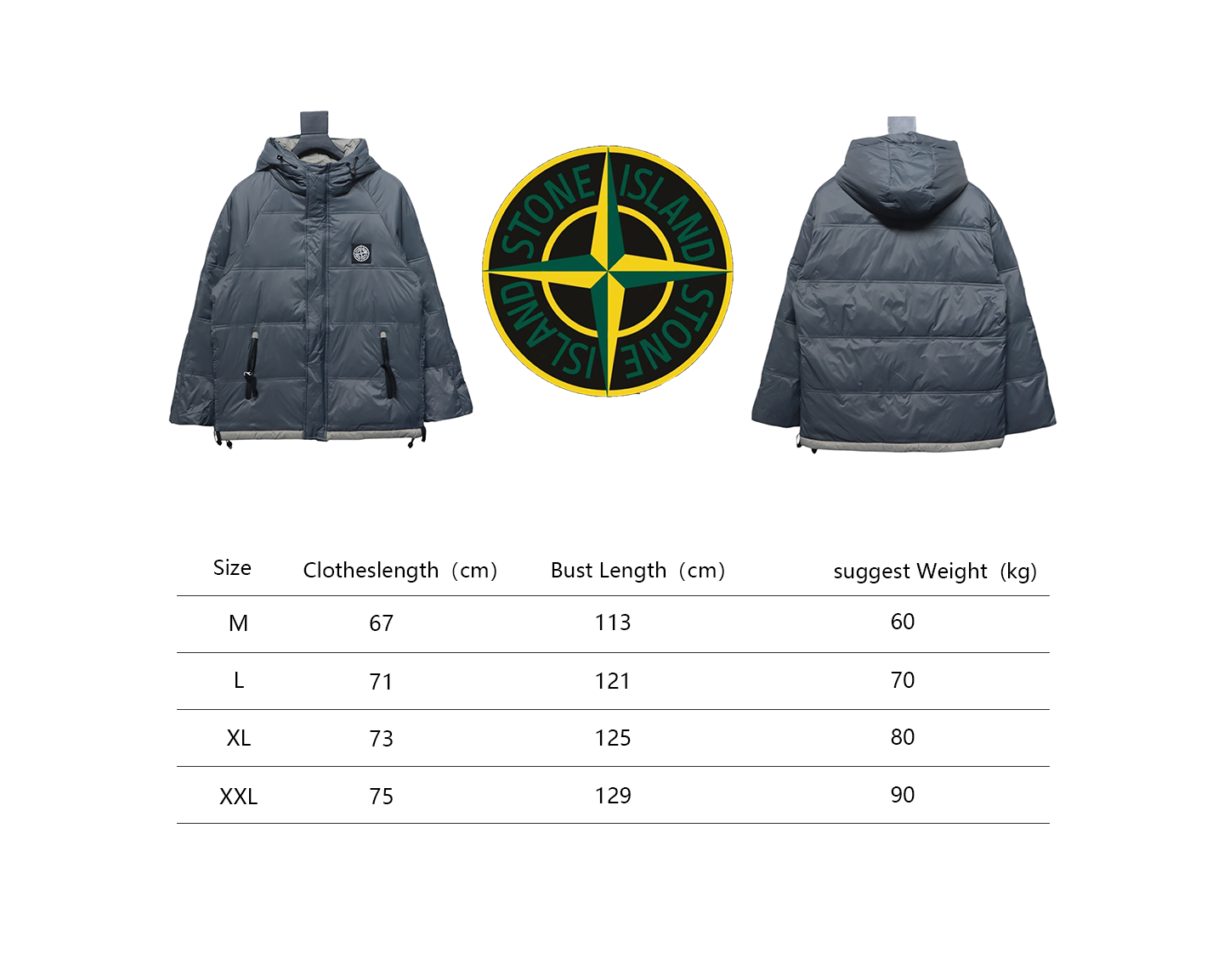 Stone Island Classic Small Label Down Grey