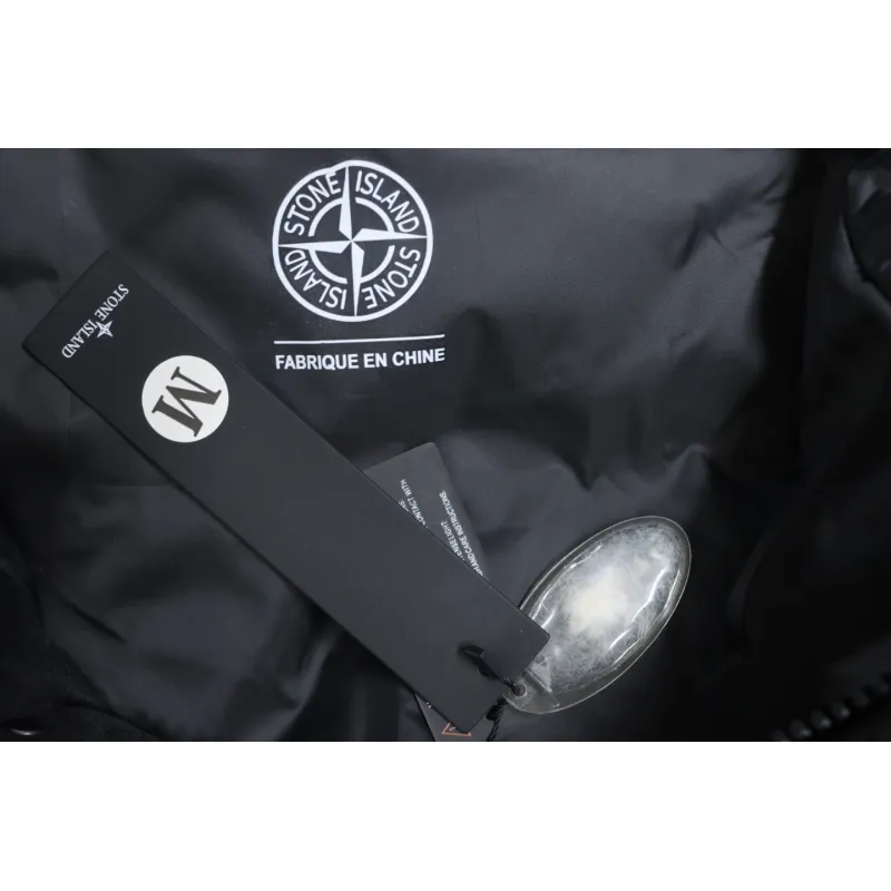 Stone Island Logo Armband Logo Solid Color Zip-Up Work Hooded Down Jacket