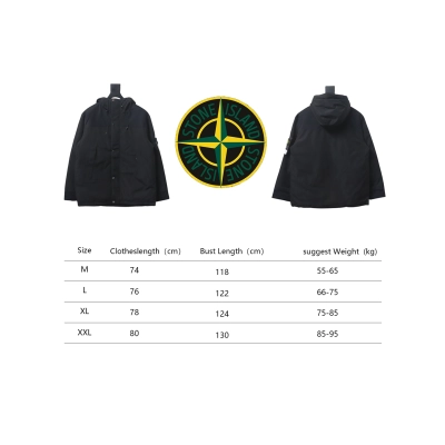 Stone Island Logo Armband Logo Solid Color Zip-Up Work Hooded Down Jacket 02