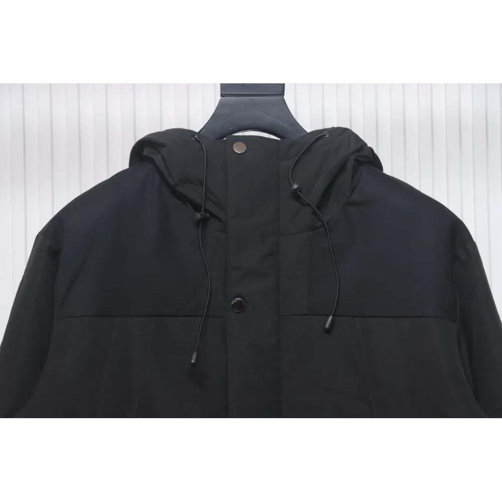 Stone Island Logo Armband Logo Solid Color Zip-Up Work Hooded Down Jacket