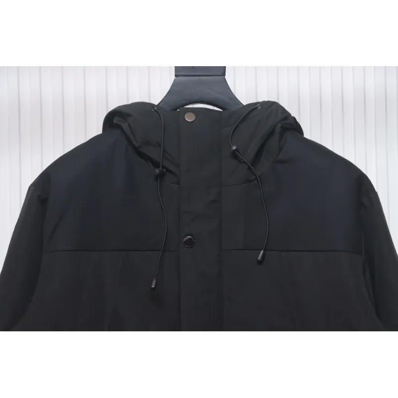 Stone Island Logo Armband Logo Solid Color Zip-Up Work Hooded Down Jacket