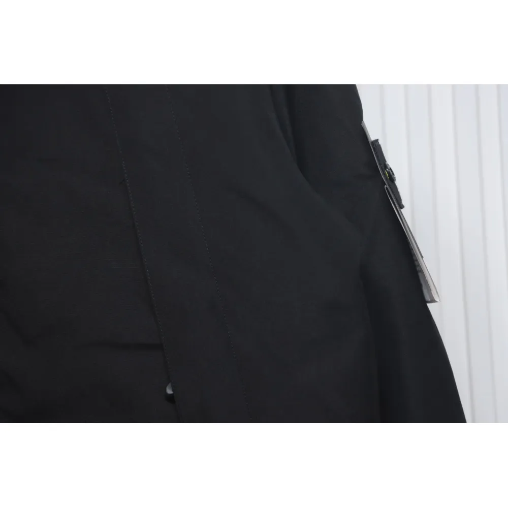 Stone Island Logo Armband Logo Solid Color Zip-Up Work Hooded Down Jacket