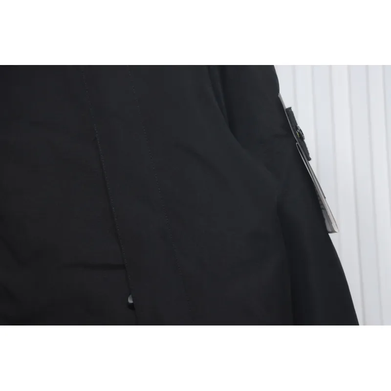 Stone Island Logo Armband Logo Solid Color Zip-Up Work Hooded Down Jacket