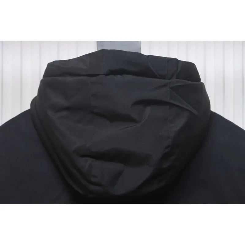 Stone Island Logo Armband Logo Solid Color Zip-Up Work Hooded Down Jacket