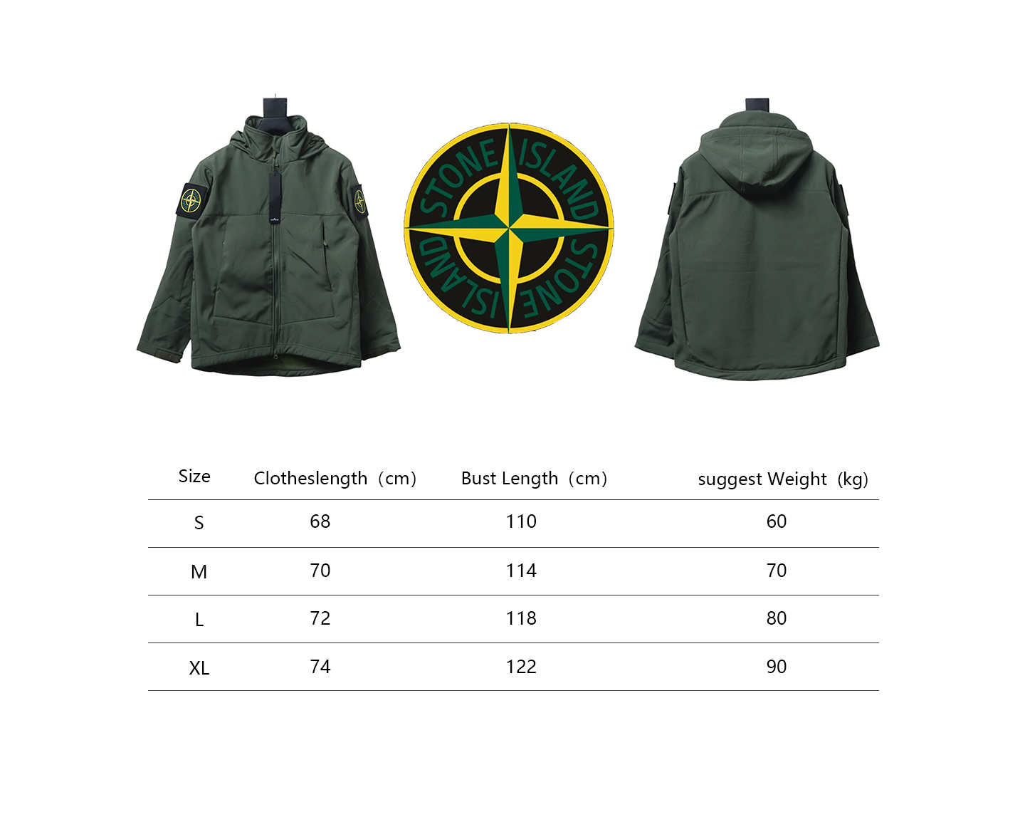 Stone Island Outdoor Arm Logo Jacket Zip-Up Jacket Green