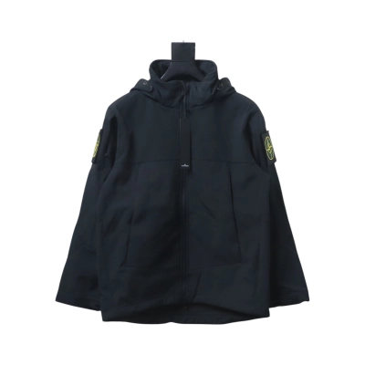 Stone Island Outdoor Arm Logo Jacket Zip-Up Jacket Black 01