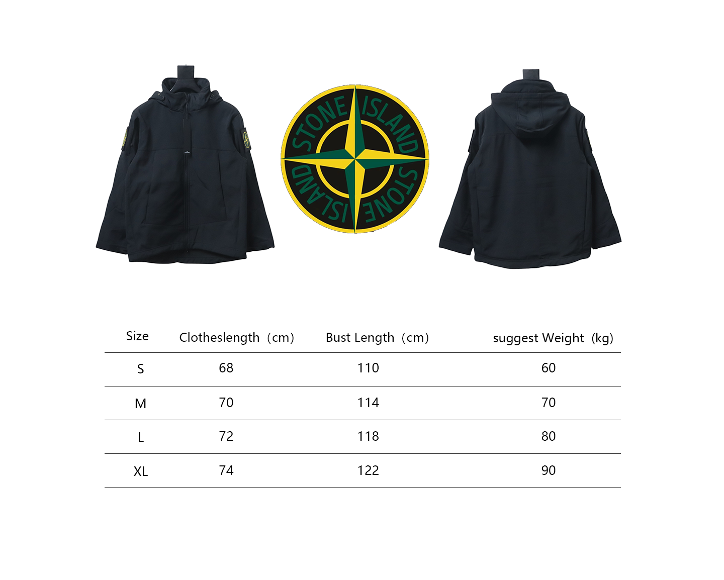 Stone Island Outdoor Arm Logo Jacket Zip-Up Jacket Black