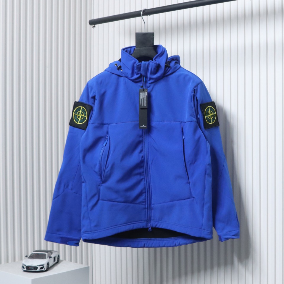 Stone Island Outdoor Arm Logo Jacket Zip-Up Jacket Blue