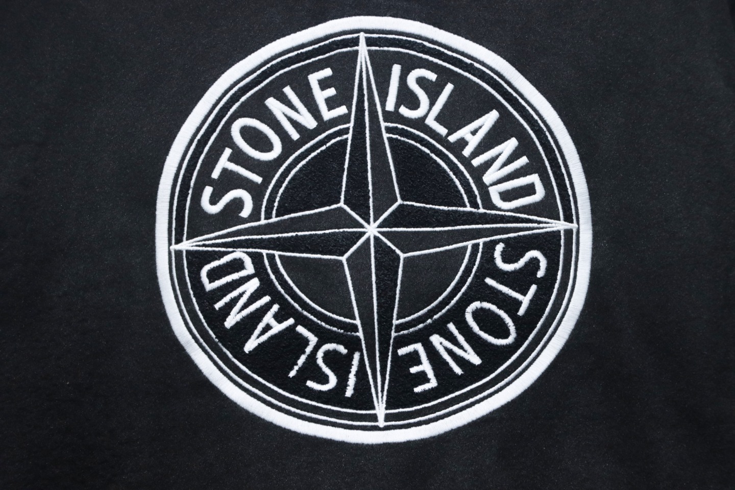 Stone Island PU Leather And Cotton Baseball Jacket