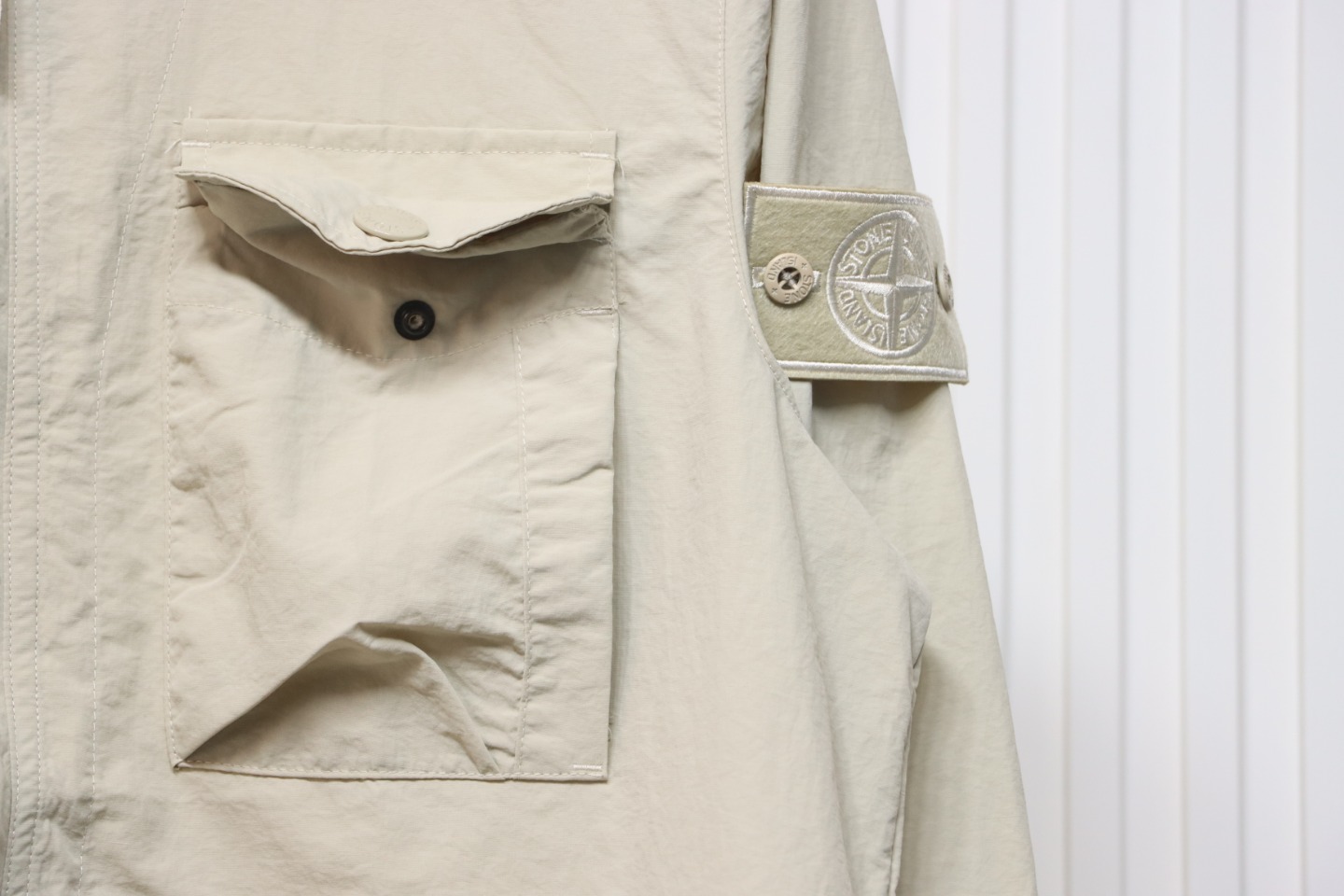 Stone Island Side Badge Ghost Shirt Zipper Multi-Pocket Jacket