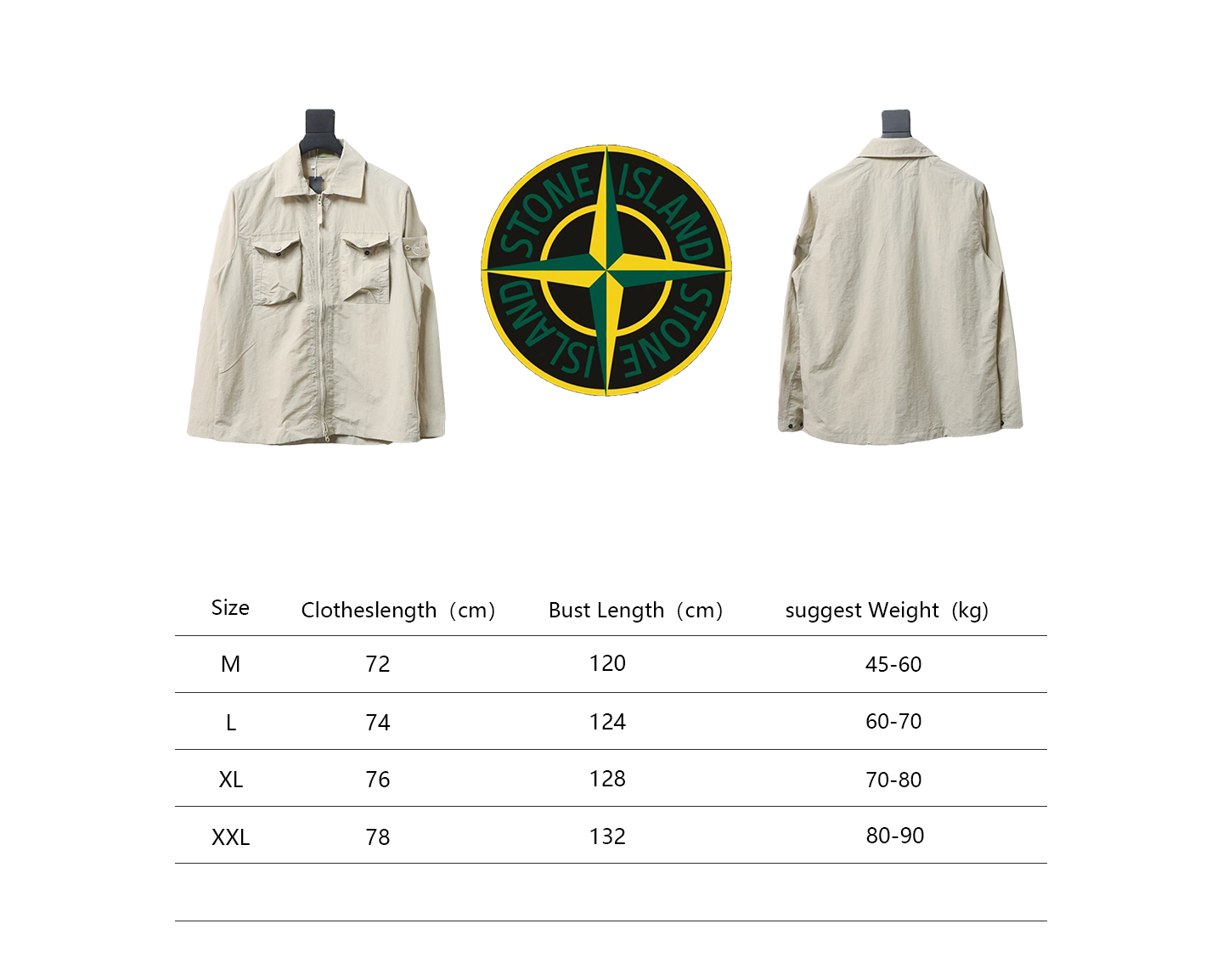 Stone Island Side Badge Ghost Shirt Zipper Multi-Pocket Jacket