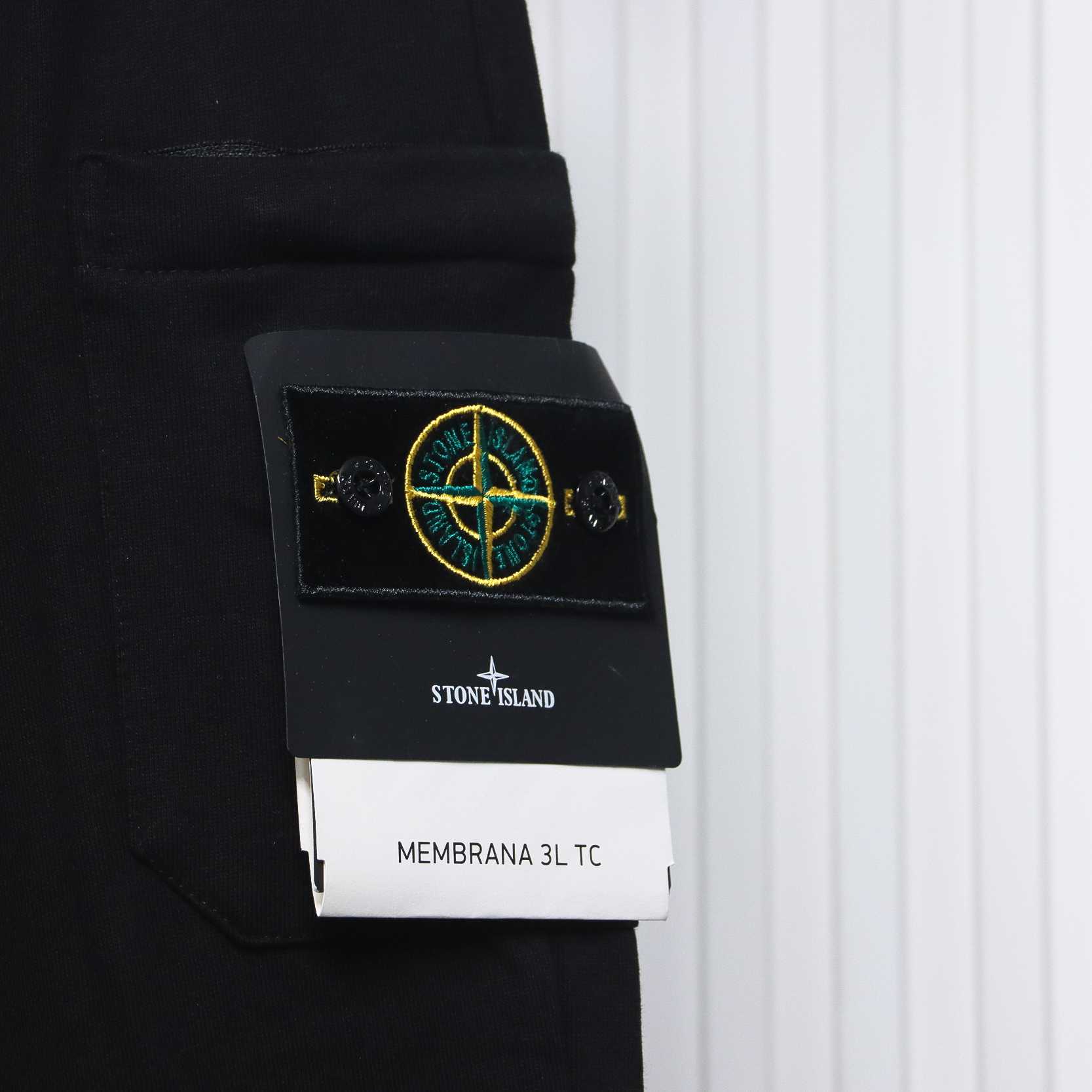Stone Island Single Pocket Basic Badge Trousers Black