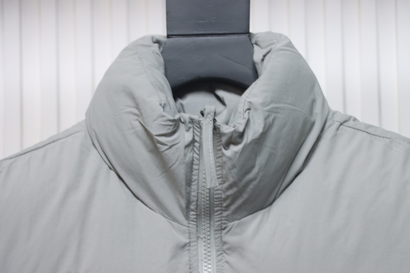 Stone Island Solid Color Quilted Logo Down Vest Grey