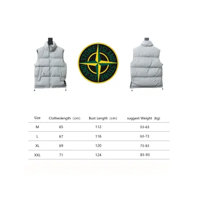 Stone Island Solid Color Quilted Logo Down Vest Grey 02