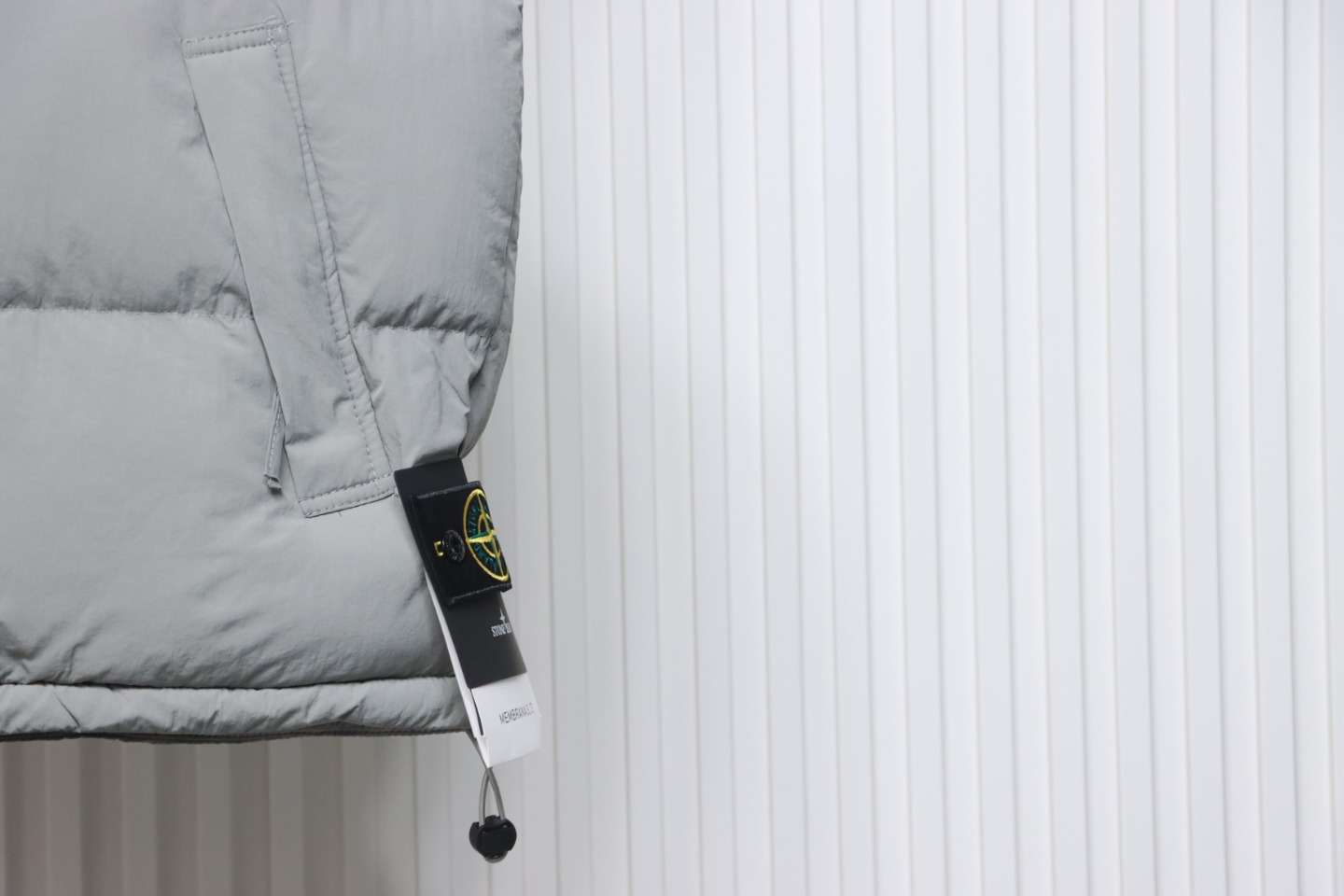 Stone Island Solid Color Quilted Logo Down Vest Grey