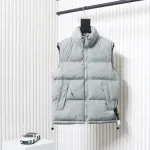 Stone Island Solid Color Quilted Logo Down Vest Grey