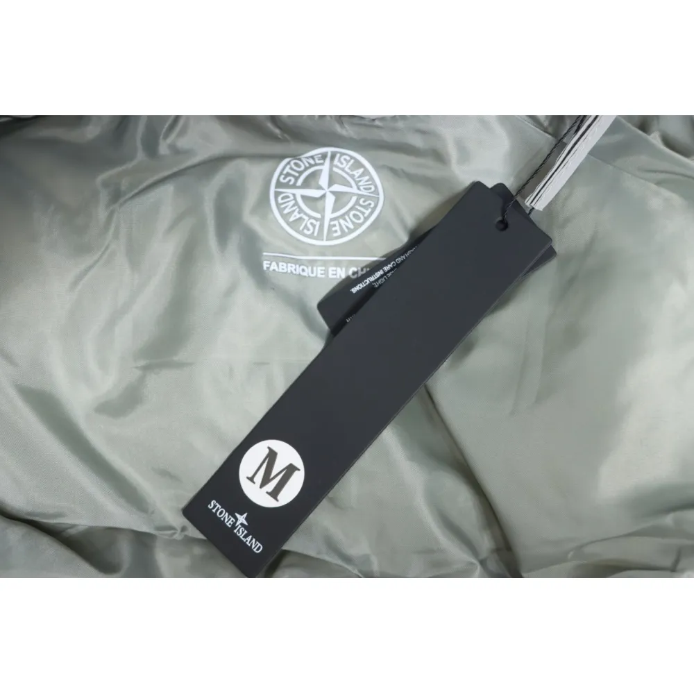 Stone Island Solid Color Quilted Logo Down Vest Grey