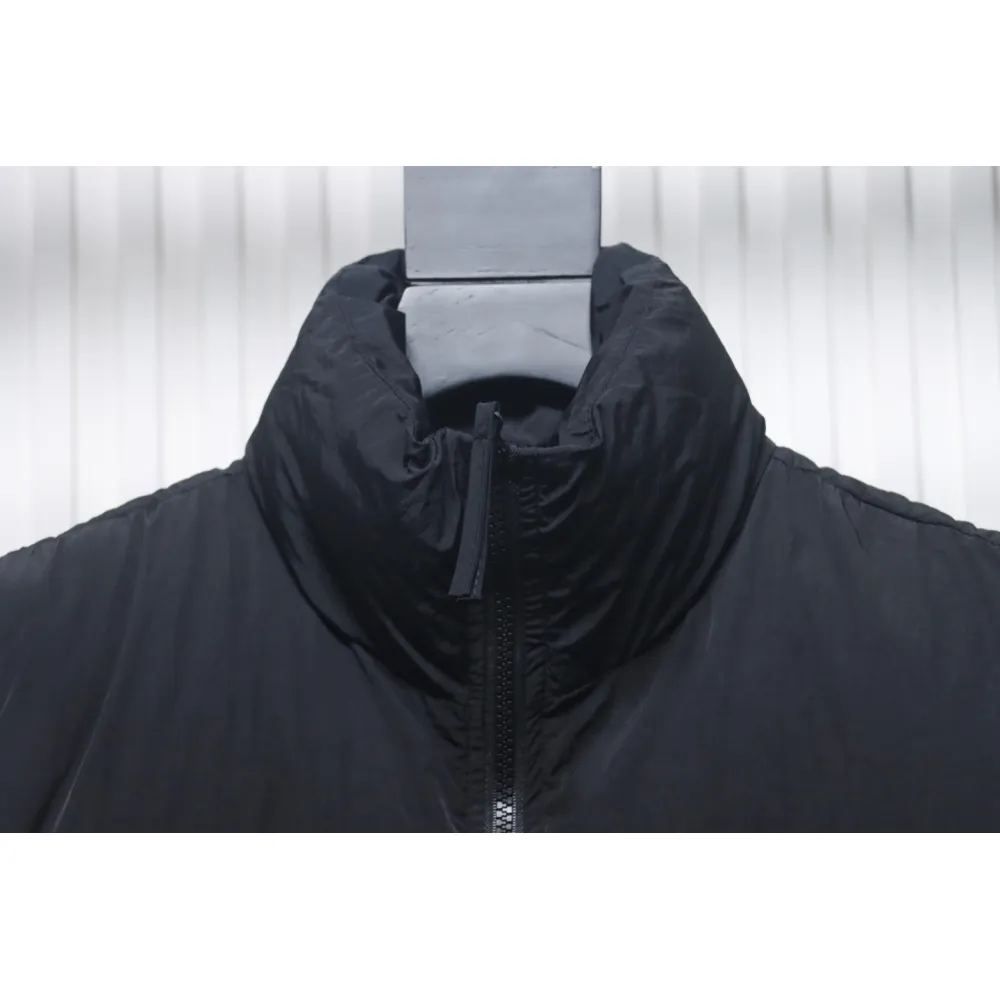 Stone Island Solid Color Quilted Logo Down Vest Black