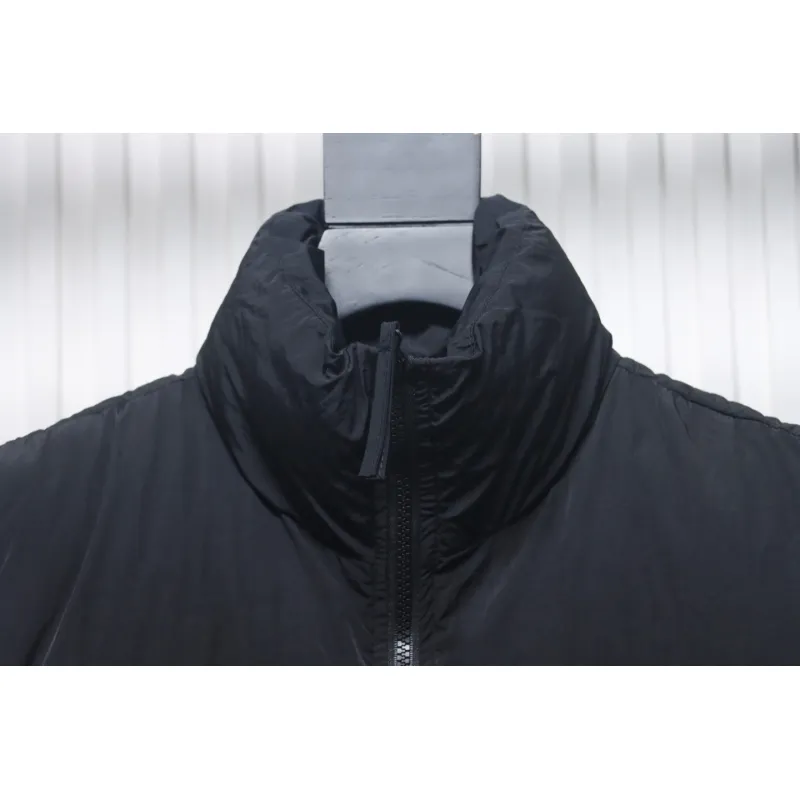Stone Island Solid Color Quilted Logo Down Vest Black