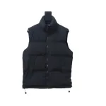 Stone Island Solid Color Quilted Logo Down Vest Black