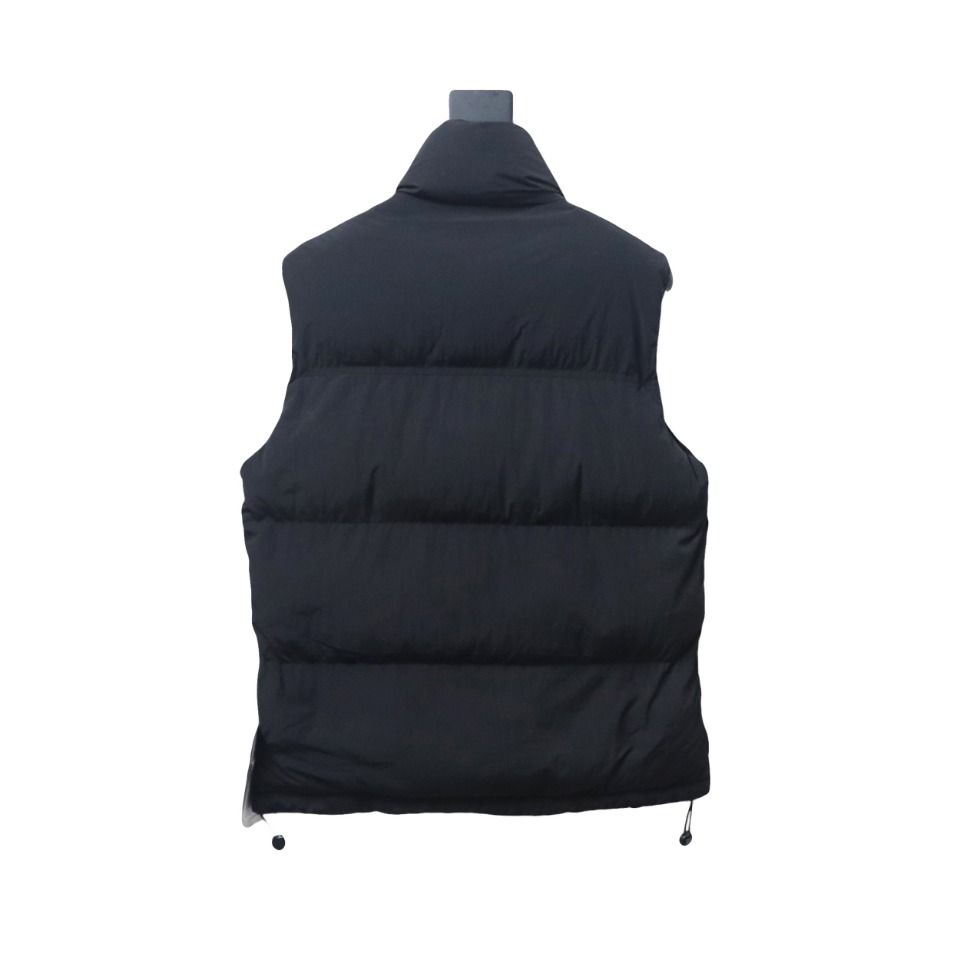 Stone Island Solid Color Quilted Logo Down Vest Black