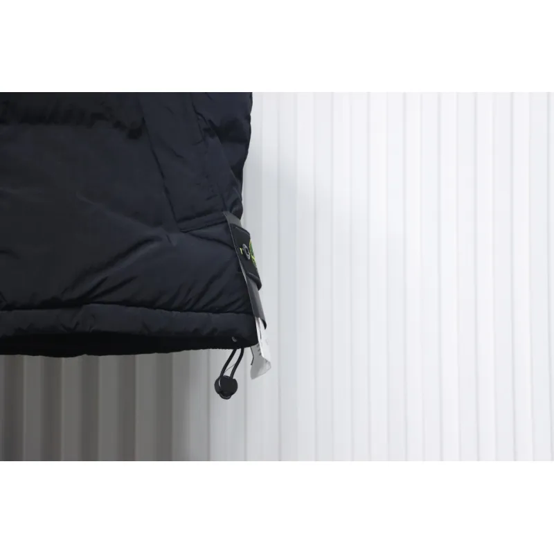Stone Island Solid Color Quilted Logo Down Vest Black