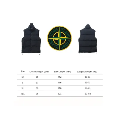 Stone Island Solid Color Quilted Logo Down Vest Black 02