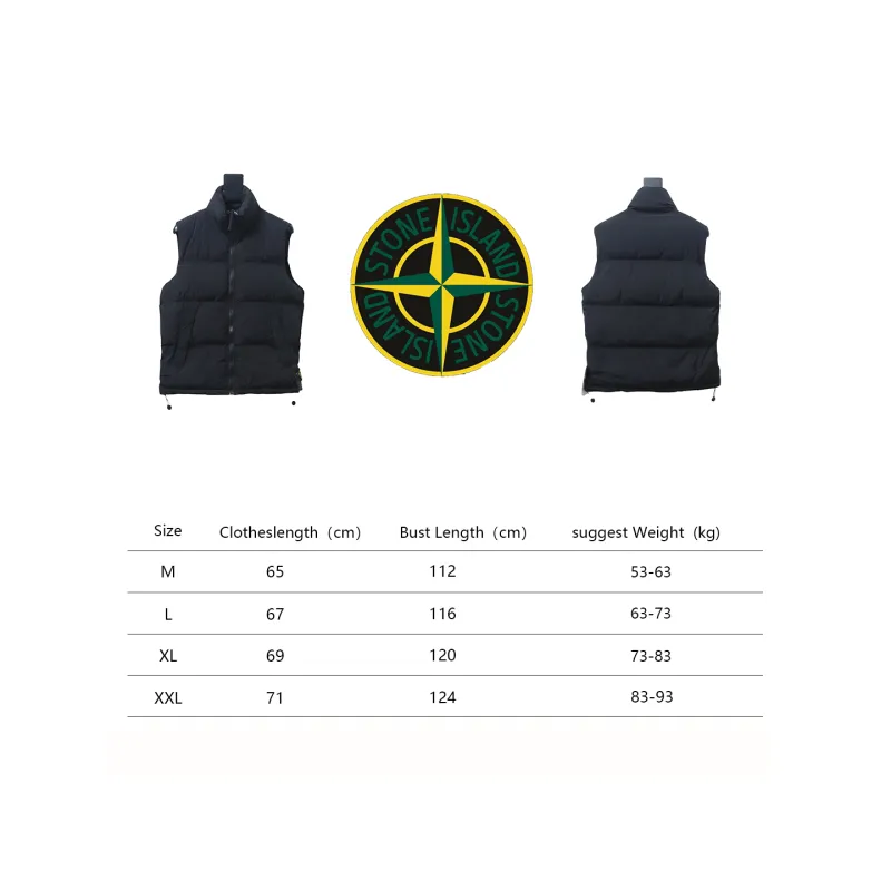Stone Island Solid Color Quilted Logo Down Vest Black
