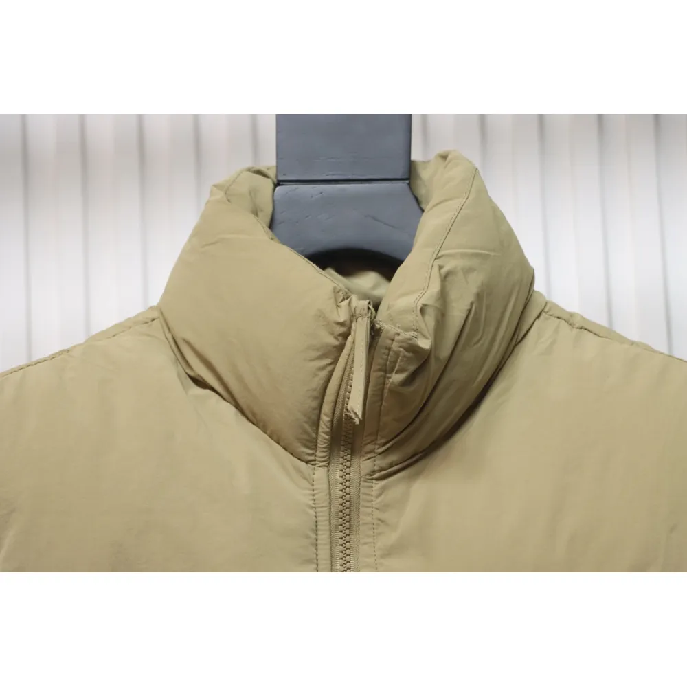 Stone Island Solid Color Quilted Logo Down Vest Brown