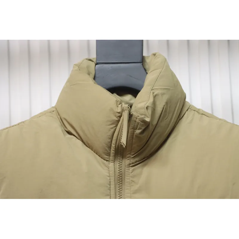 Stone Island Solid Color Quilted Logo Down Vest Brown
