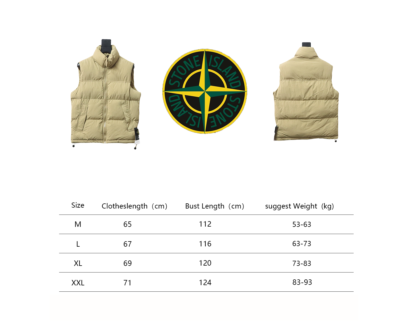 Stone Island Solid Color Quilted Logo Down Vest Brown