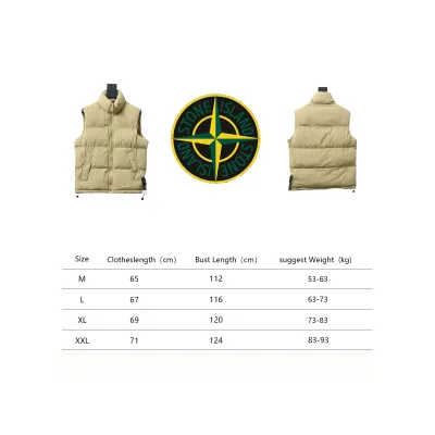 Stone Island Solid Color Quilted Logo Down Vest Brown 02