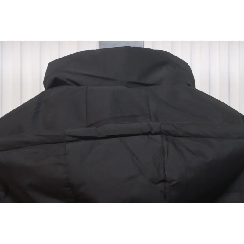 Stone Island Solid Color Zipper Hooded Reversible Down Jacket Black