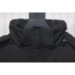 Stone Island Solid Color Zipper Hooded Reversible Down Jacket Black