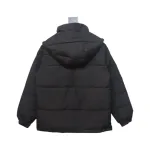 Stone Island Solid Color Zipper Hooded Reversible Down Jacket Black