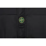 Stone Island Solid Color Zipper Hooded Reversible Down Jacket Black