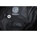 Stone Island Solid Color Zipper Hooded Reversible Down Jacket Black
