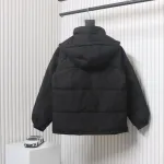 Stone Island Solid Color Zipper Hooded Reversible Down Jacket Black