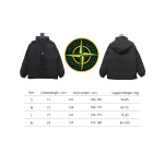 Stone Island Solid Color Zipper Hooded Reversible Down Jacket Black