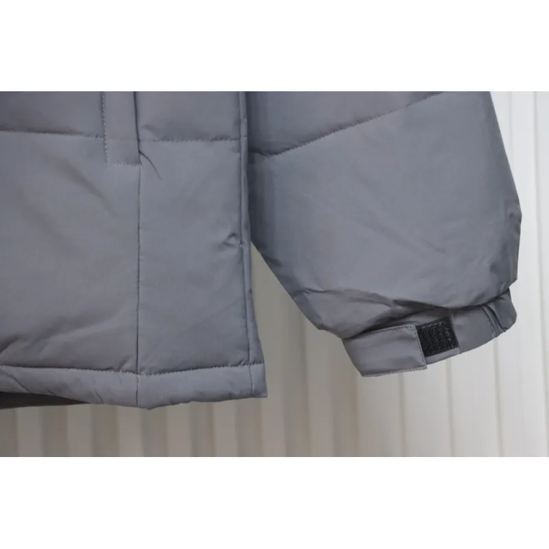 Stone Island Solid Color Zipper Hooded Reversible Down Jacket Grey