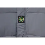 Stone Island Solid Color Zipper Hooded Reversible Down Jacket Grey